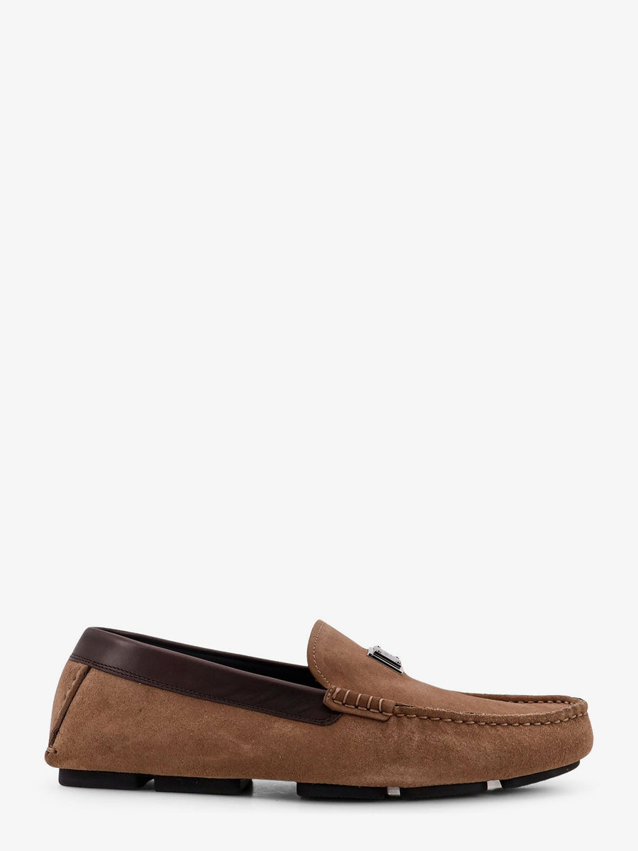 Suede Loafer With Leather Inserts Brown Loafers