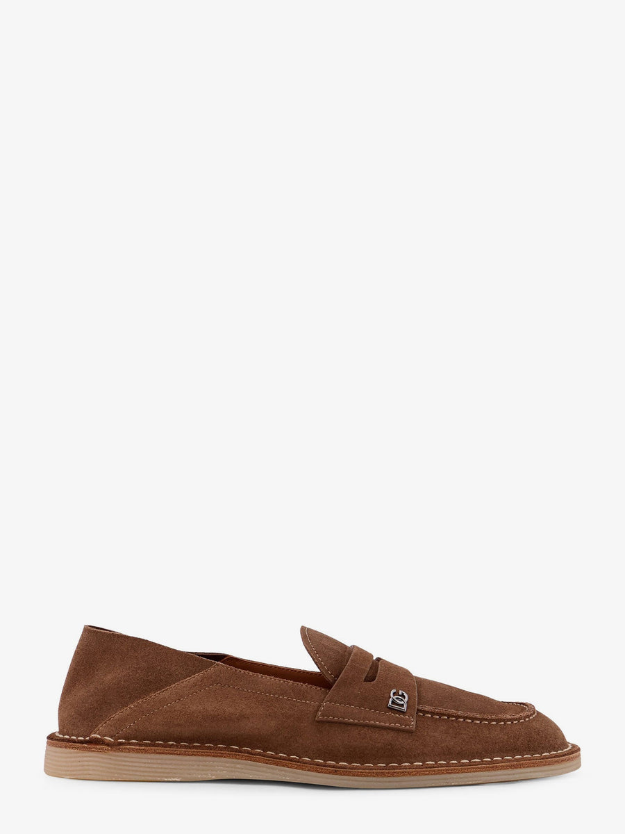 Suede Slipper Loafers Brown