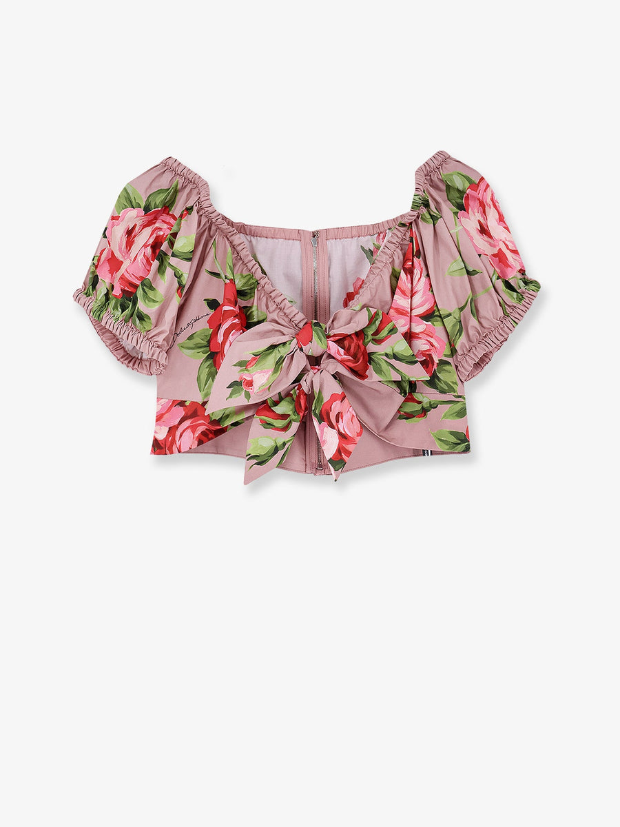 Cotton Top With Iconic Print Pink T-shirts & Jerseys