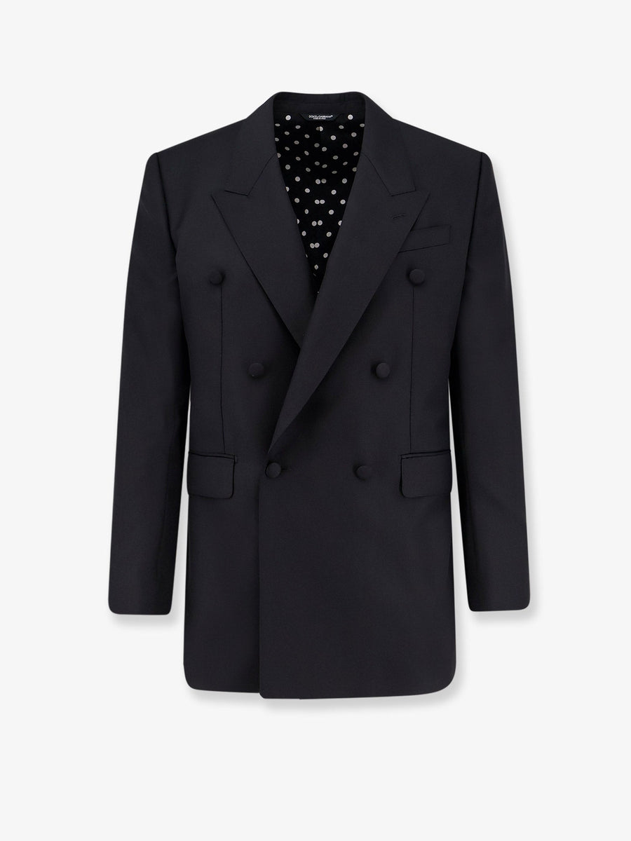 Double-Breasted Virgin Wool Blazer Black Blazers