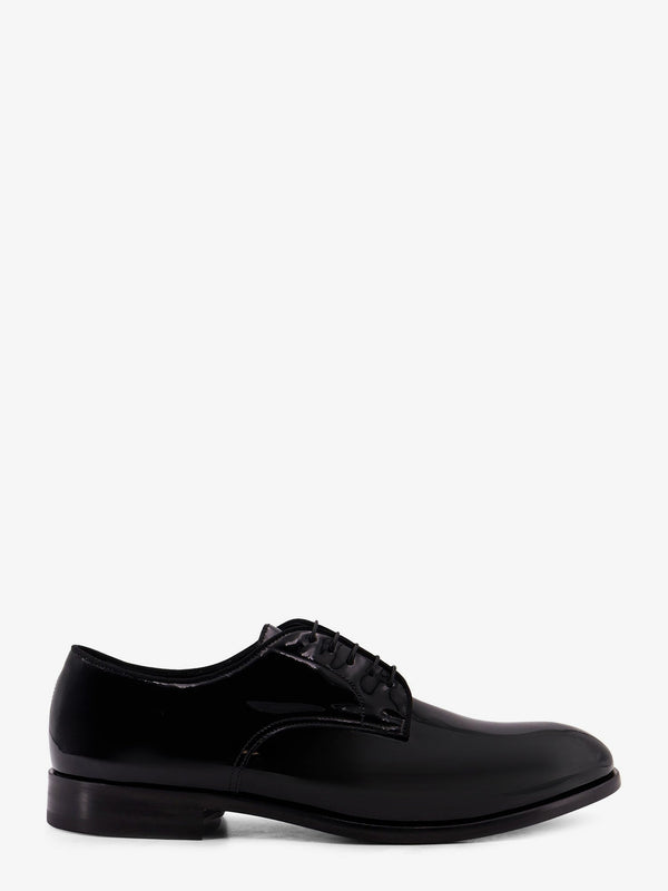 Patent Leather Lace-Up Shoes Black