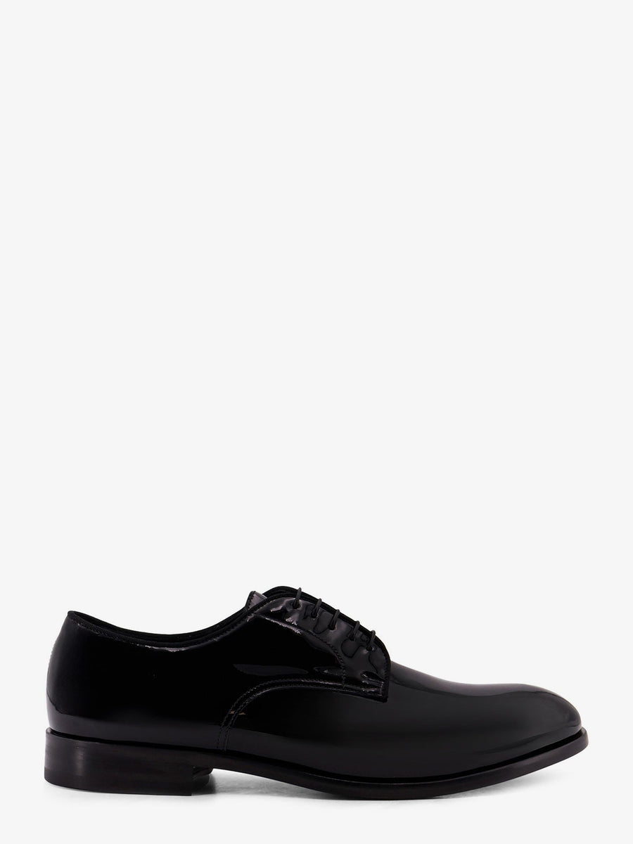 Patent Leather Lace-Up Shoes Black