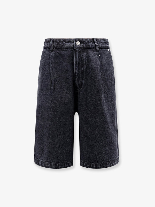 Denim Bermuda Shorts Black Cotton