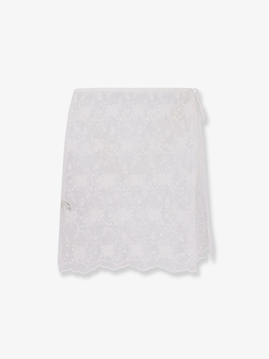 Needlework Layering Skirt White Polyester