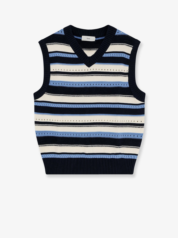Sleeveless Cotton Sweater Blue