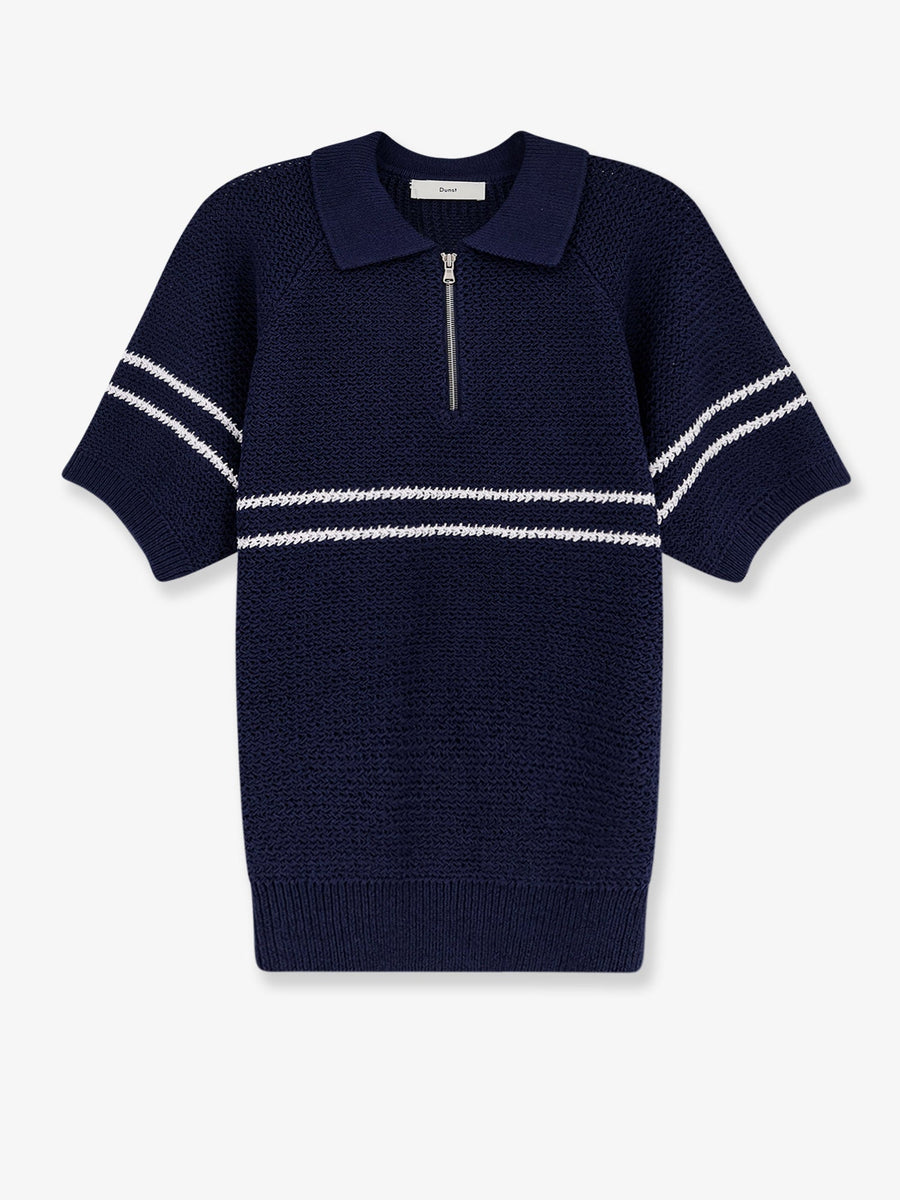 Sweater Half-Zip Blue Cotton Blend