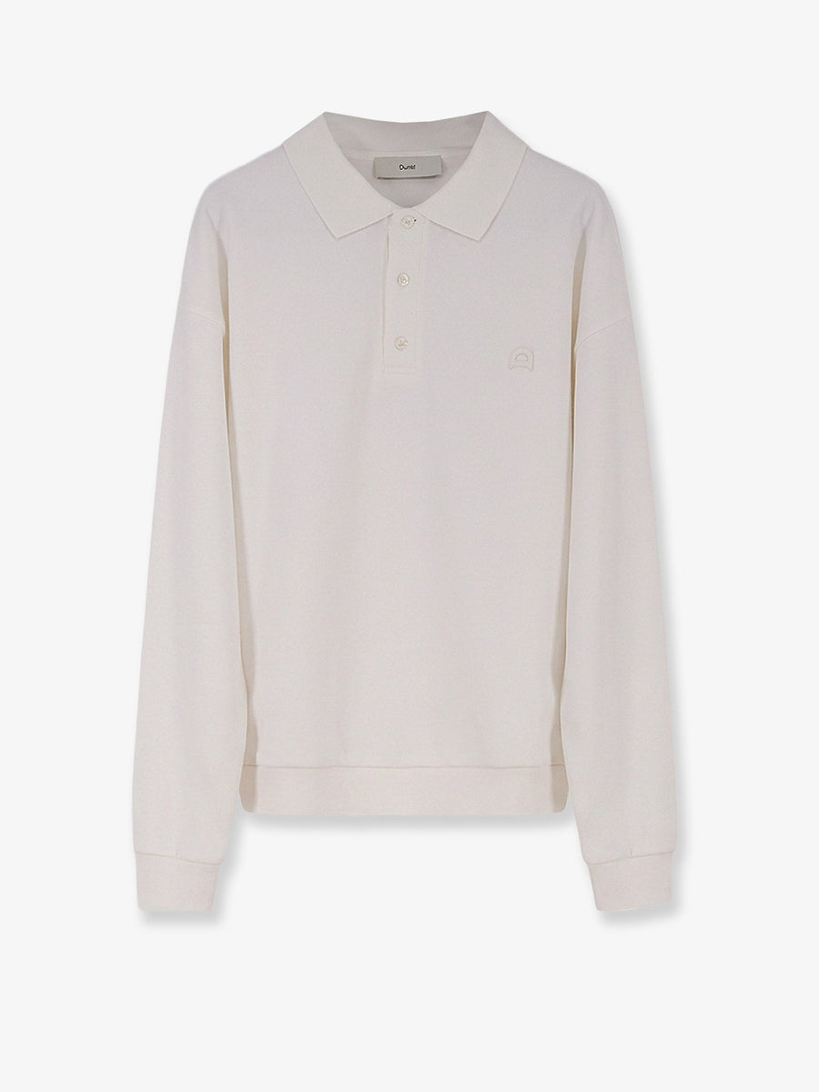 Polo Shirt With Logo Patch White Cotton