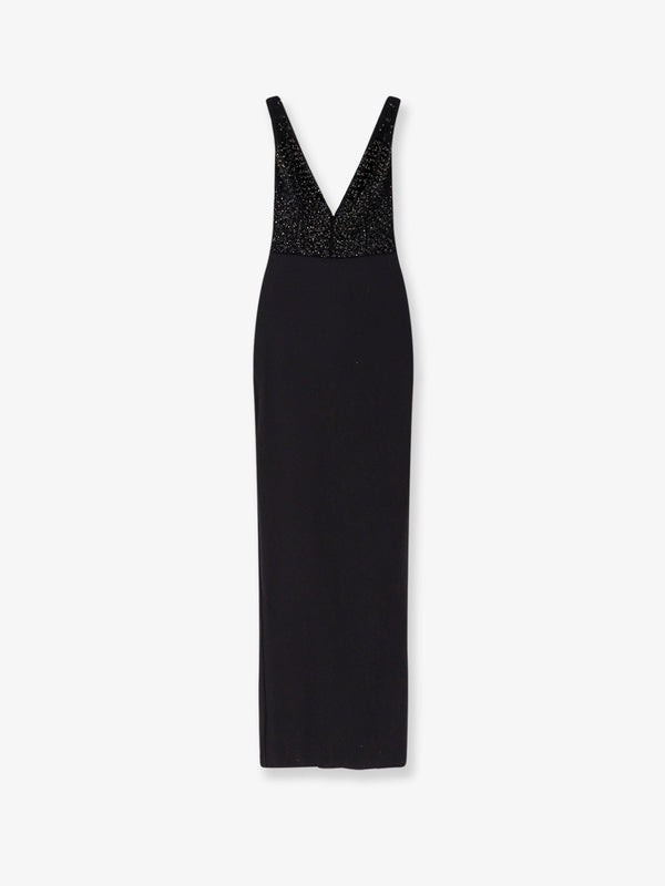 Evening Dress Black Polyester