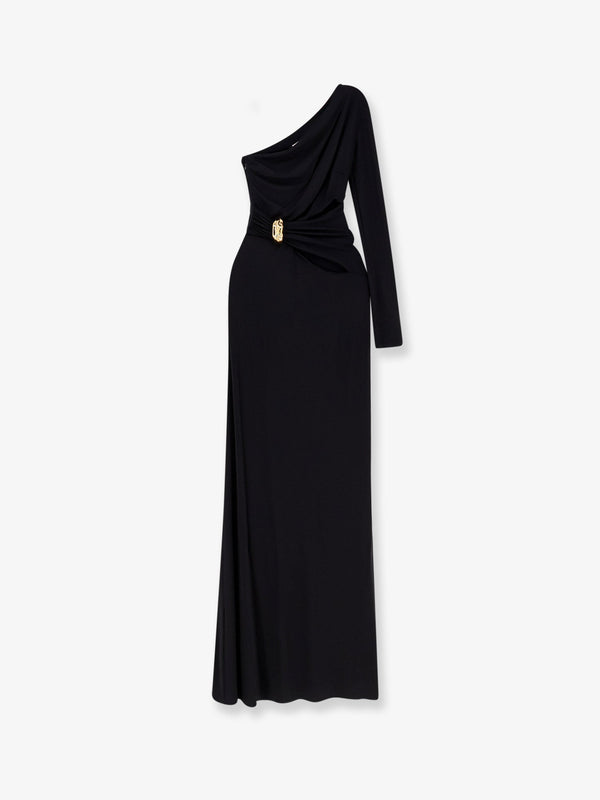 Red Carpet Stretch Viscose Long Dress Black