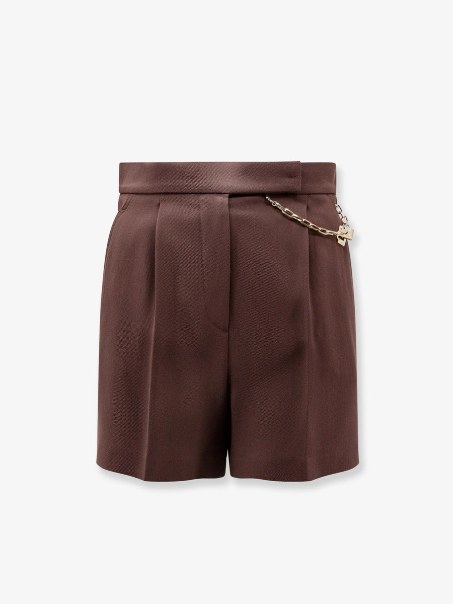Stretch Viscose Shorts Brown