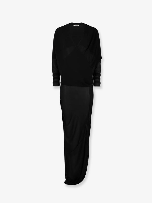 Dress Sheer Robe Black Polyester