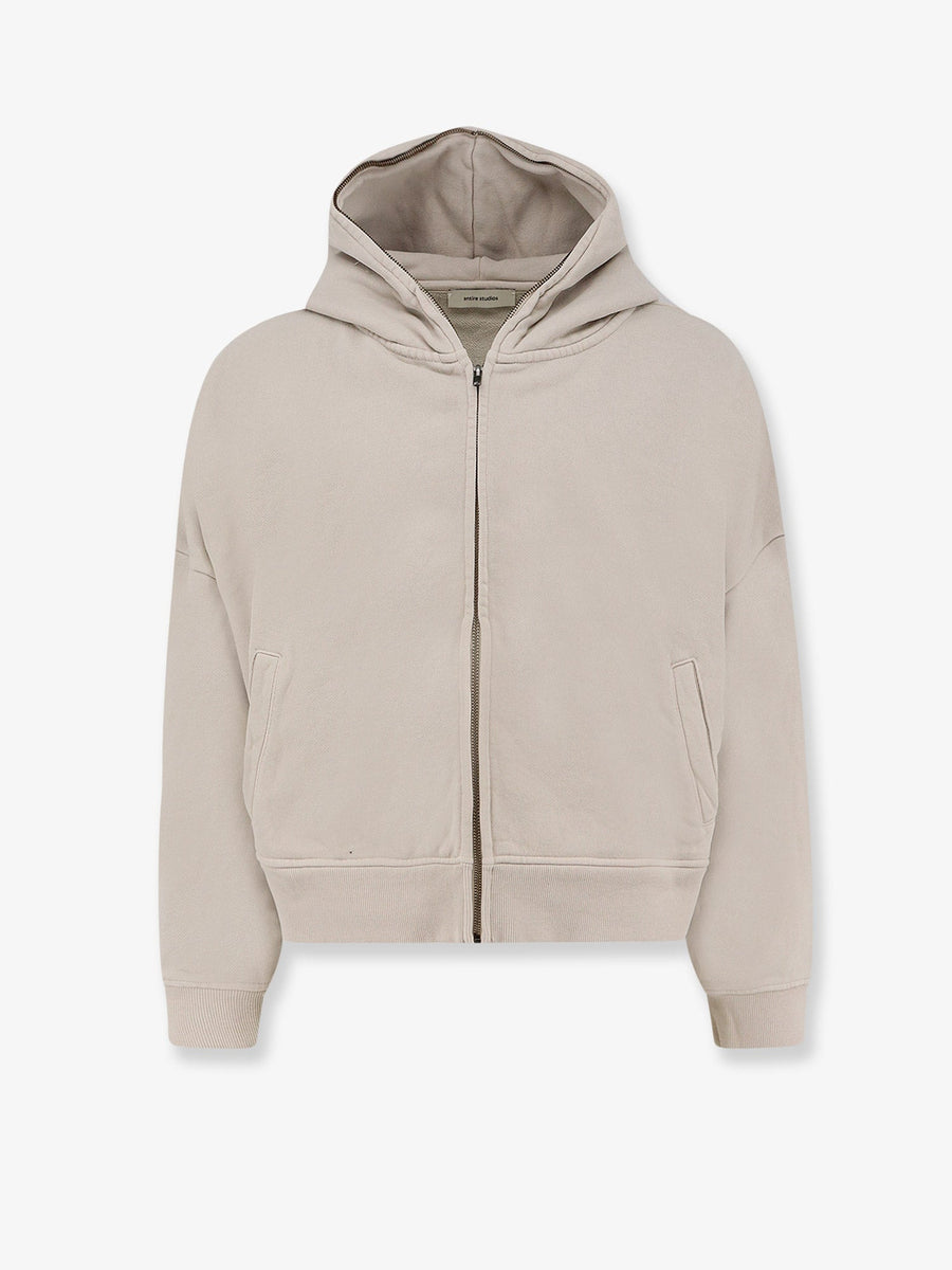 Eternal Zip Cotton Sweatshirt Beige Sweatshirts