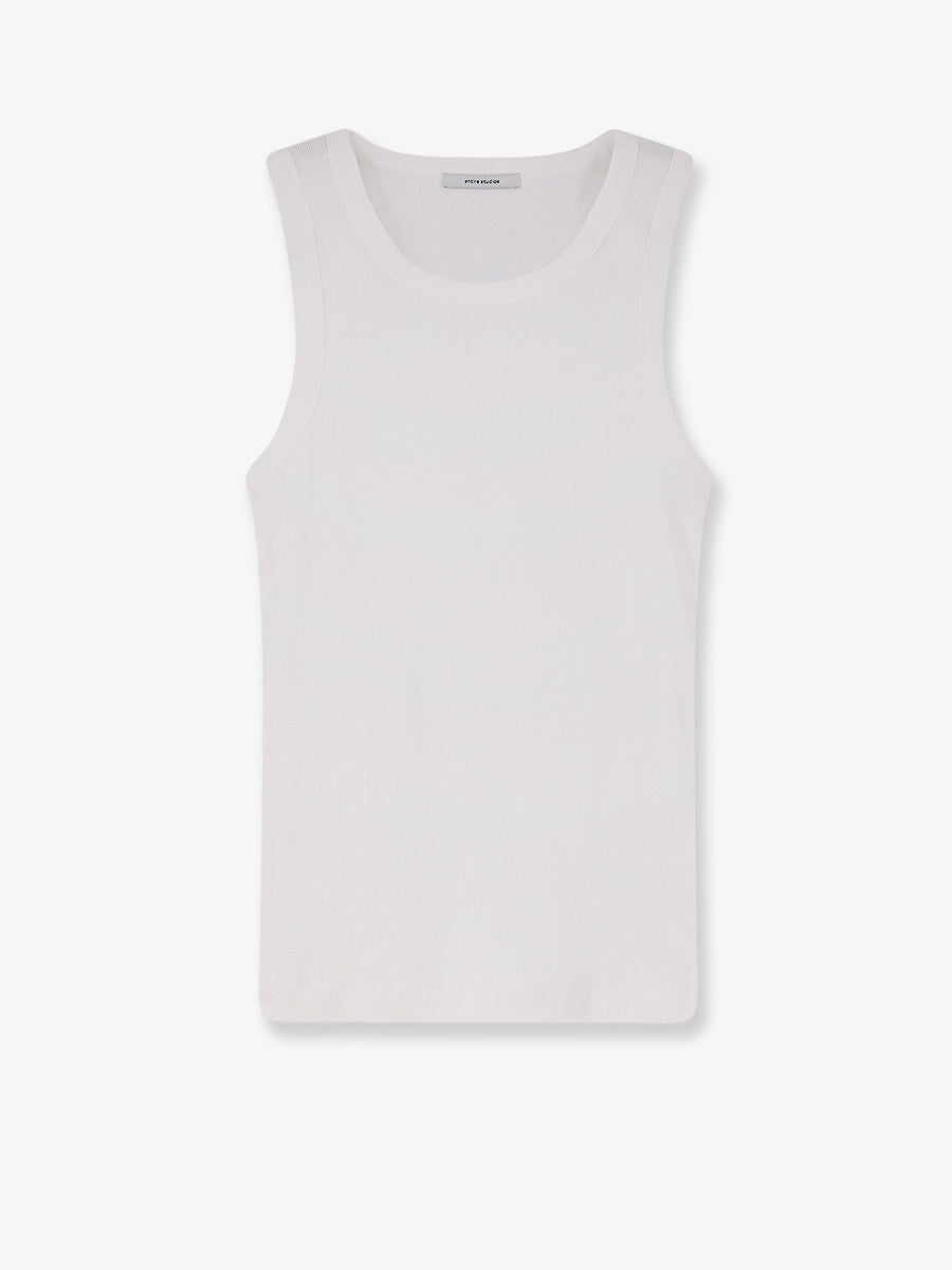 Ribbed Cotton Tank Top White T-shirts & Jerseys