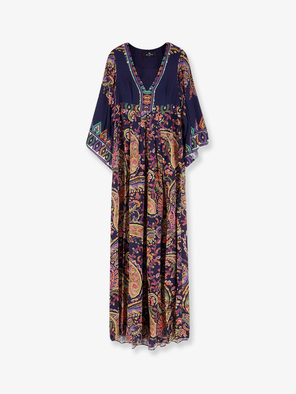 Multicolor Viscose Long Dress