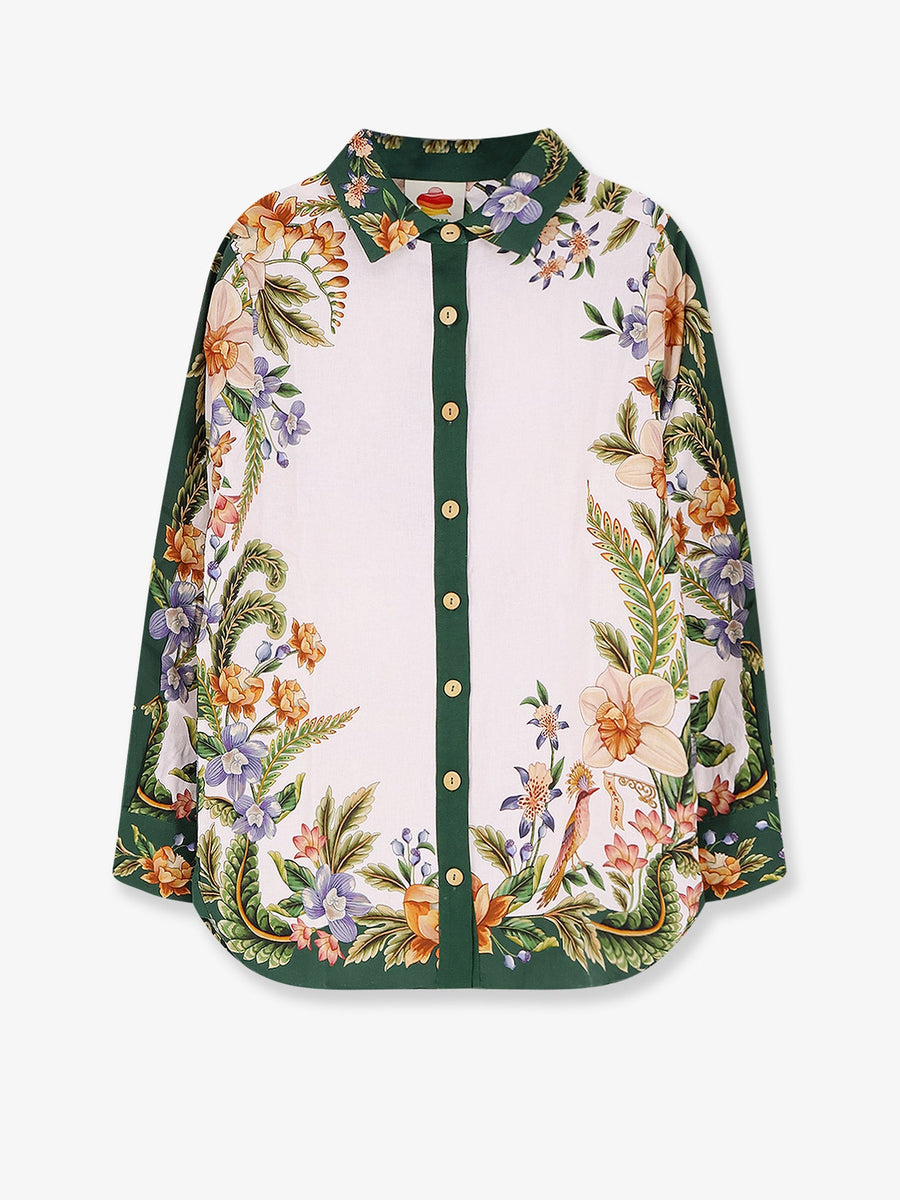 Floral Pattern Shirt Multicolore Linen