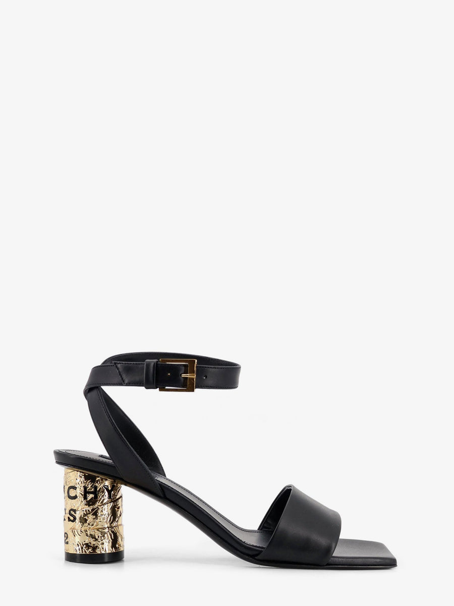 Heeled Sandals Tape Leather Black
