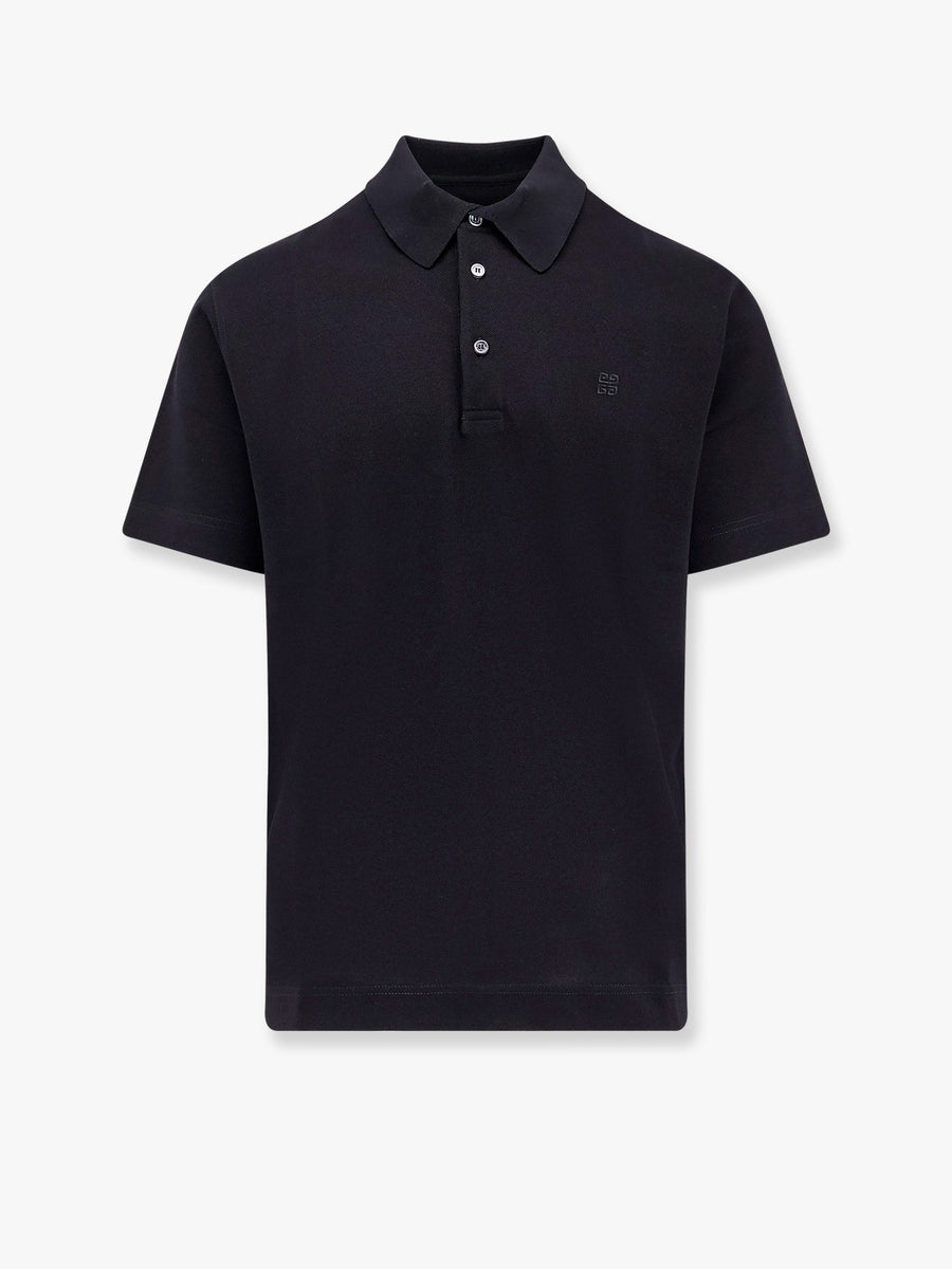 Piqué Cotton Polo Shirt With Embroidery Black