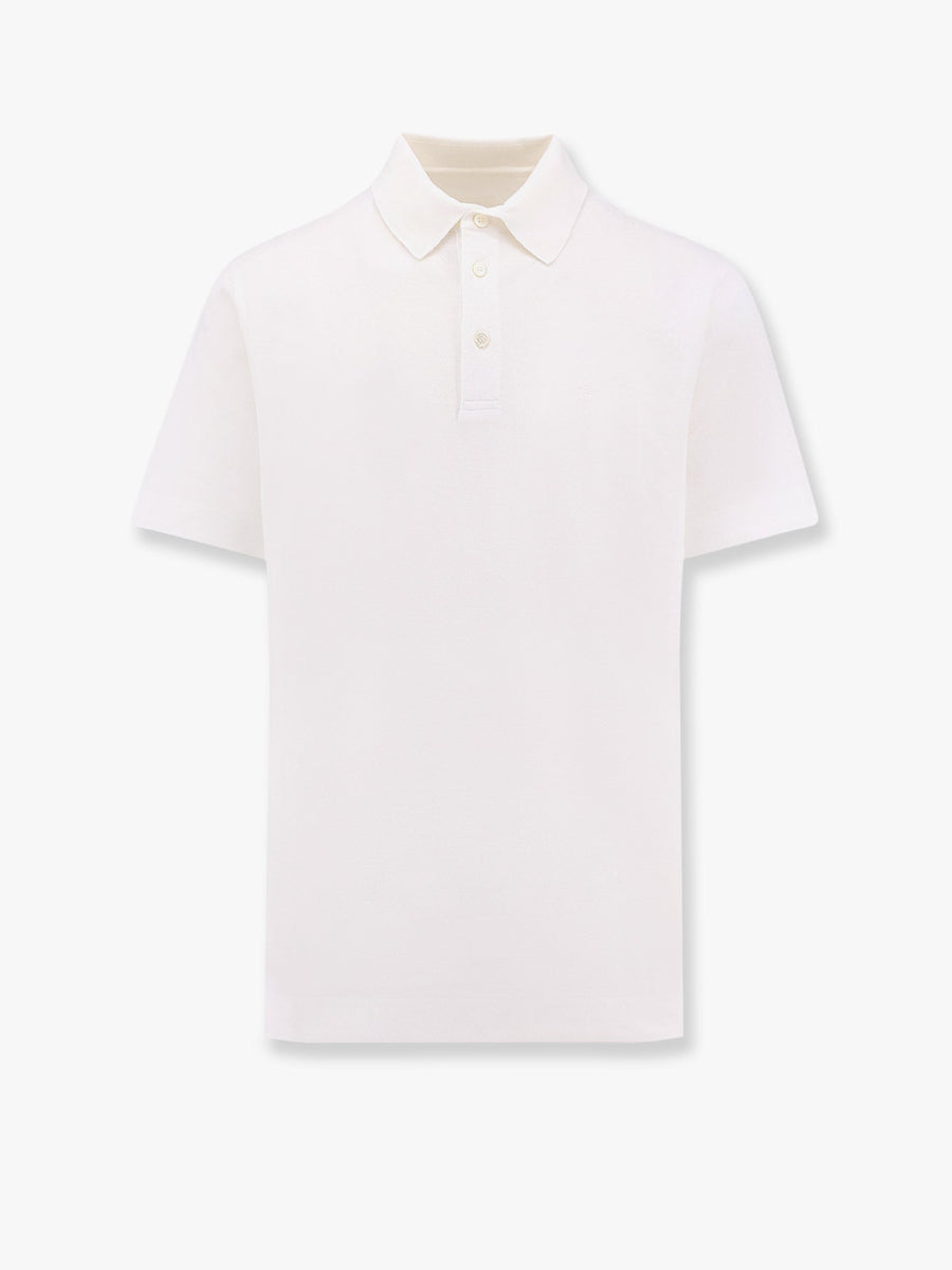 Piqué Cotton Polo Shirt With 4g Embroidery White