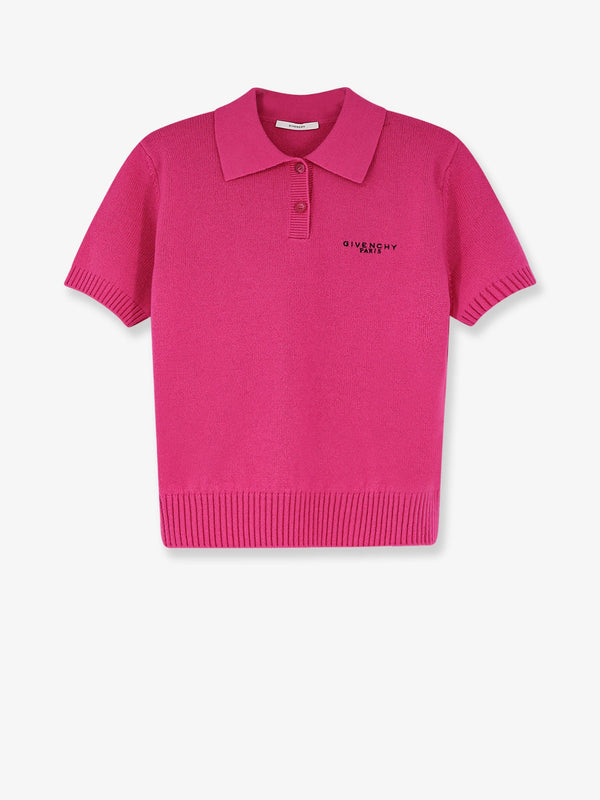 Wool And Cashmere Polo Shirt Pink Tops