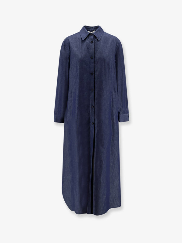 Cotton Chemisier Dress Blue