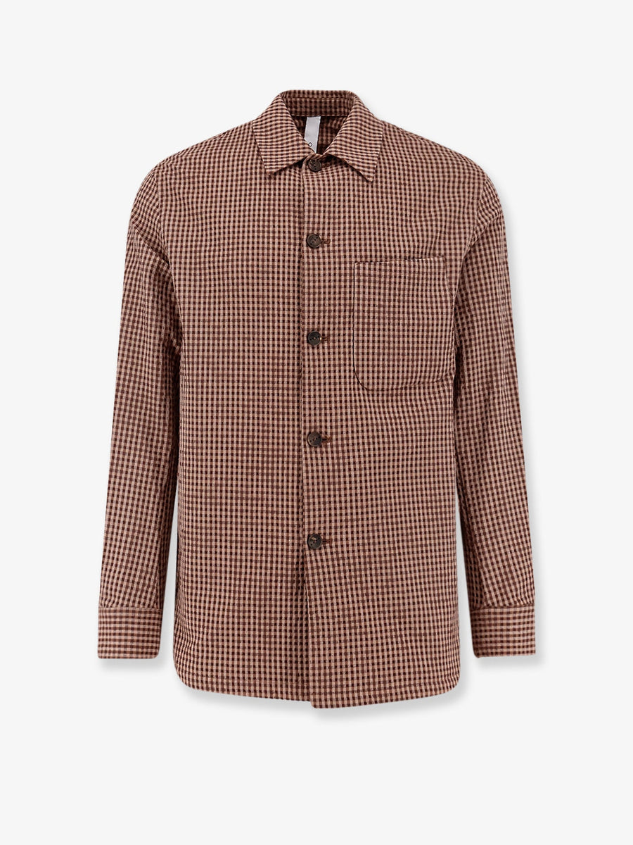 Cotton Blend Shirt-Jacket Brown