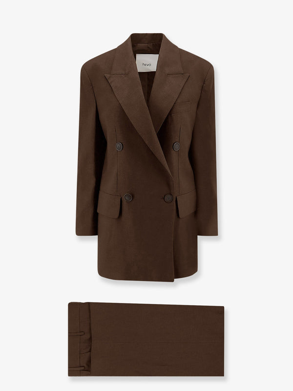 Suit Rocchetta Brown Linen-Blend Dress