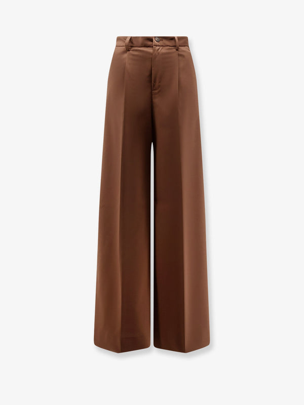 Trousers Torreveneri Wool-Blend Brown Polyester