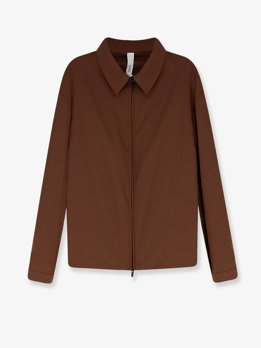 Wool Blend Jacket Brown Polyester