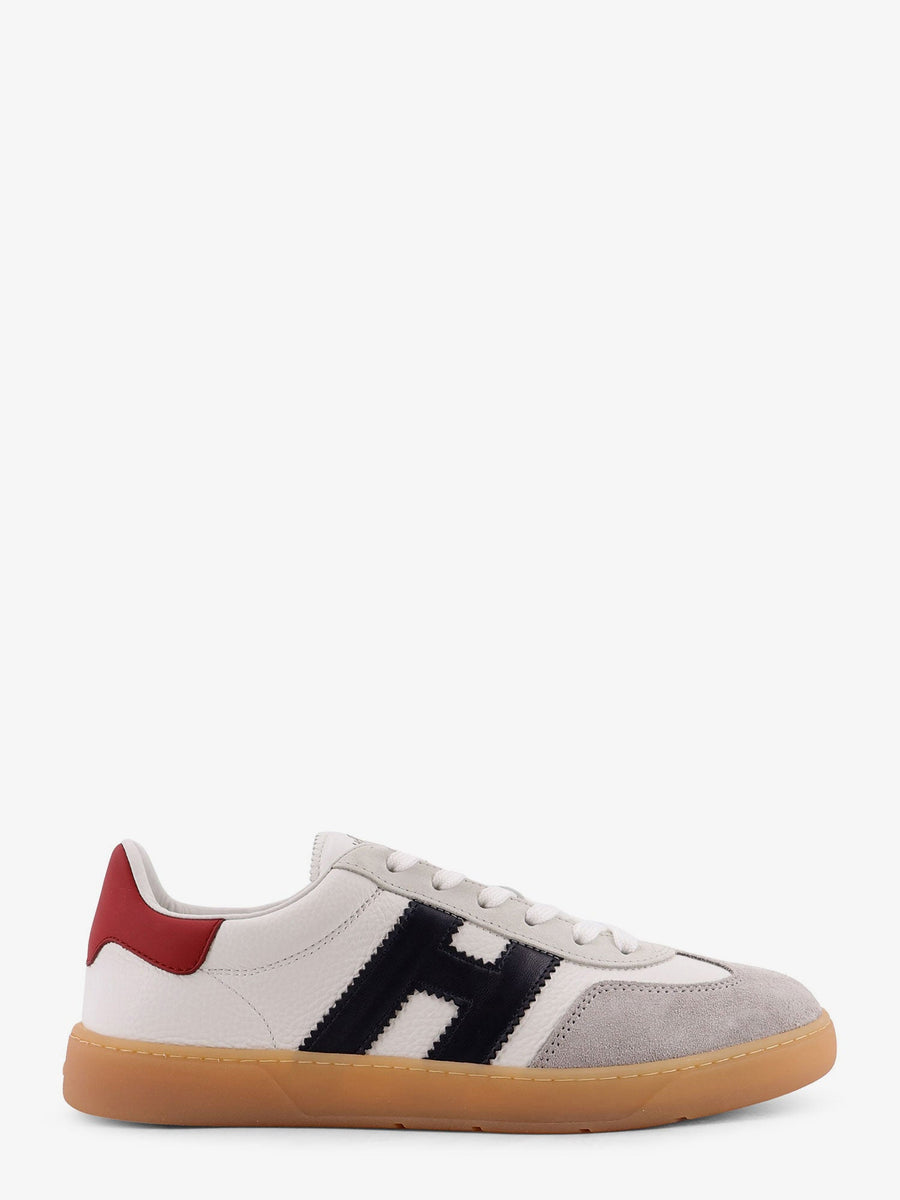 Leather Sneakers With Suede Inserts White Trainers