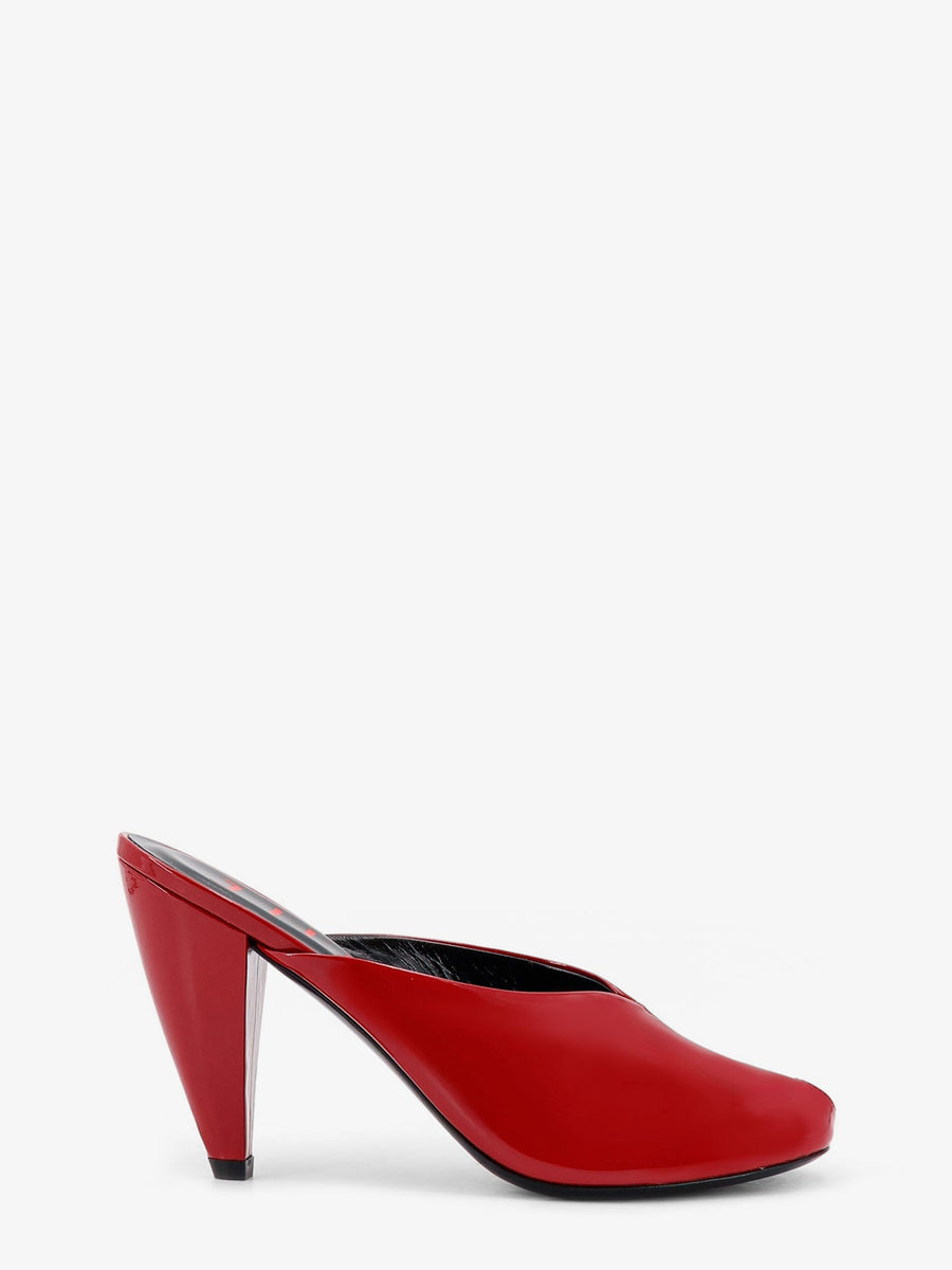Mule Sandals Paw Patent Leather Red