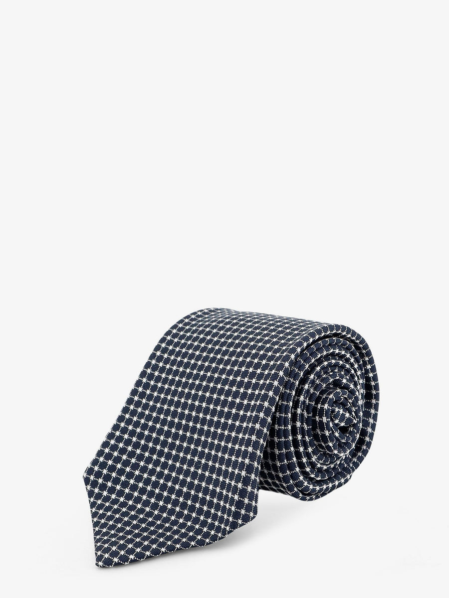 Silk Tie Micro-Pattern Blue Ties & Bow