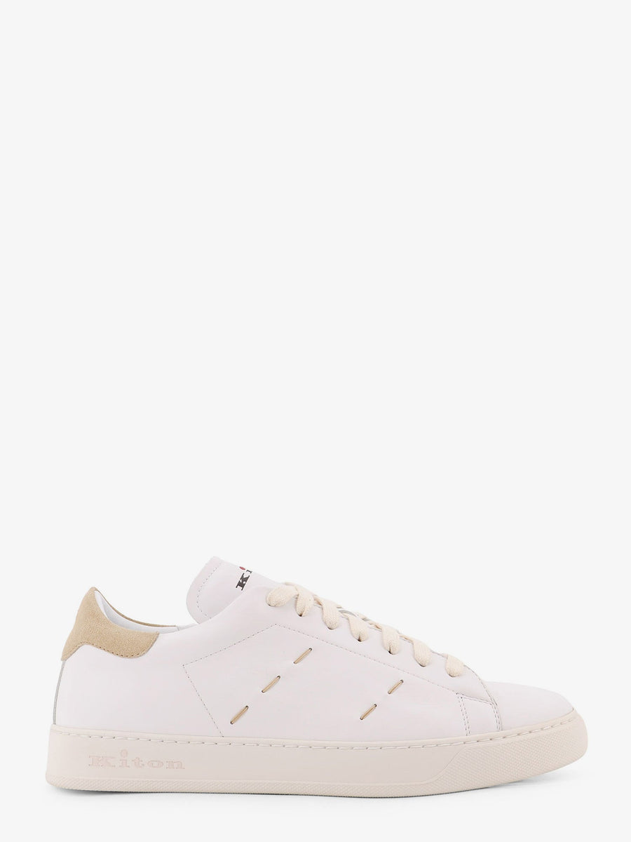 Leather Sneakers With Iconic Stitching White Trainers