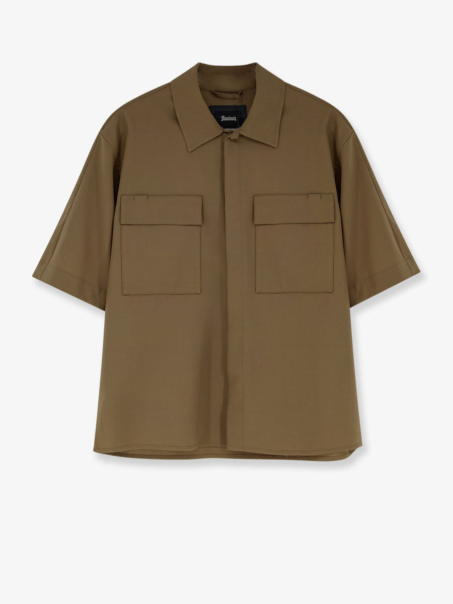 Wool Blend Shirt Green Polyester