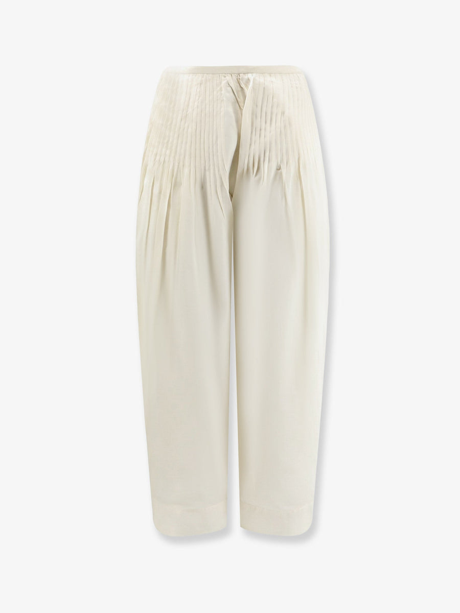 Trousers Wide-Leg Beige Modal