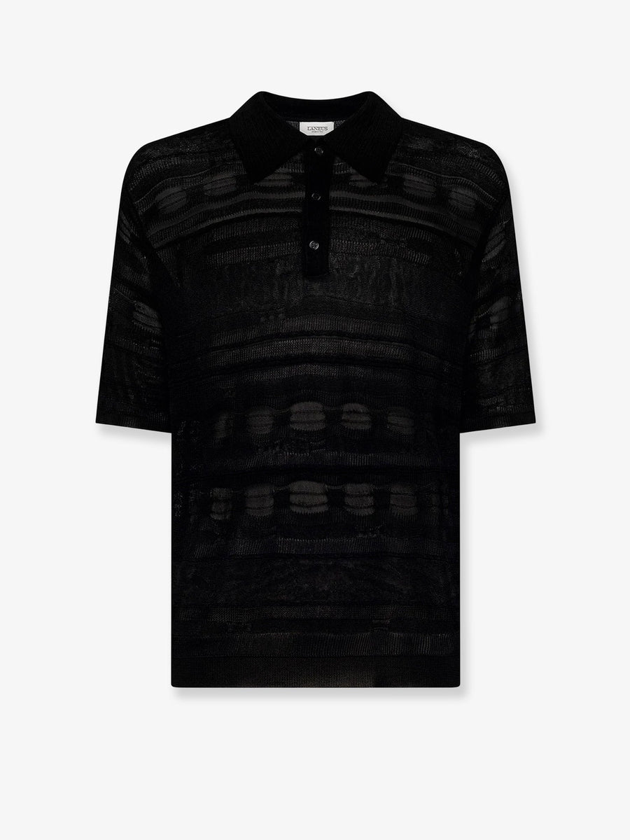 Polo Shirt Black Cotton