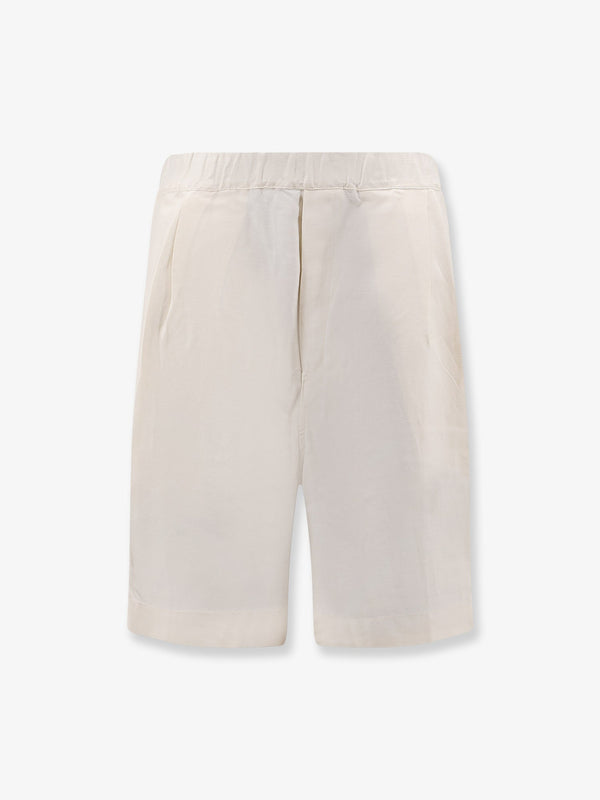 Viscose And Linen Bermuda Shorts Beige