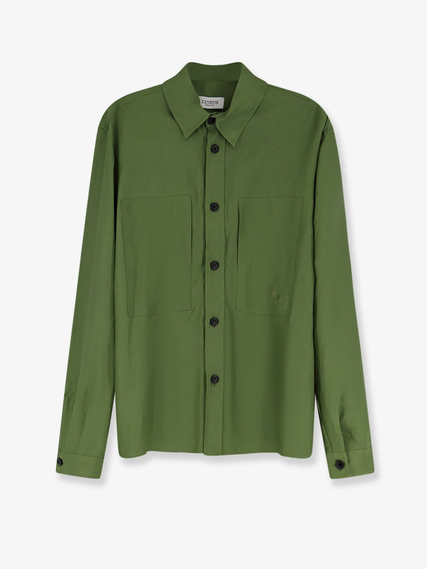 Overshirt Viscose-Linen Green Shirt