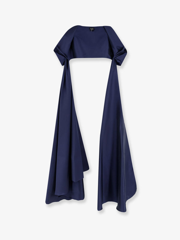 Satin Stole Beverello Blue Polyester Scarf