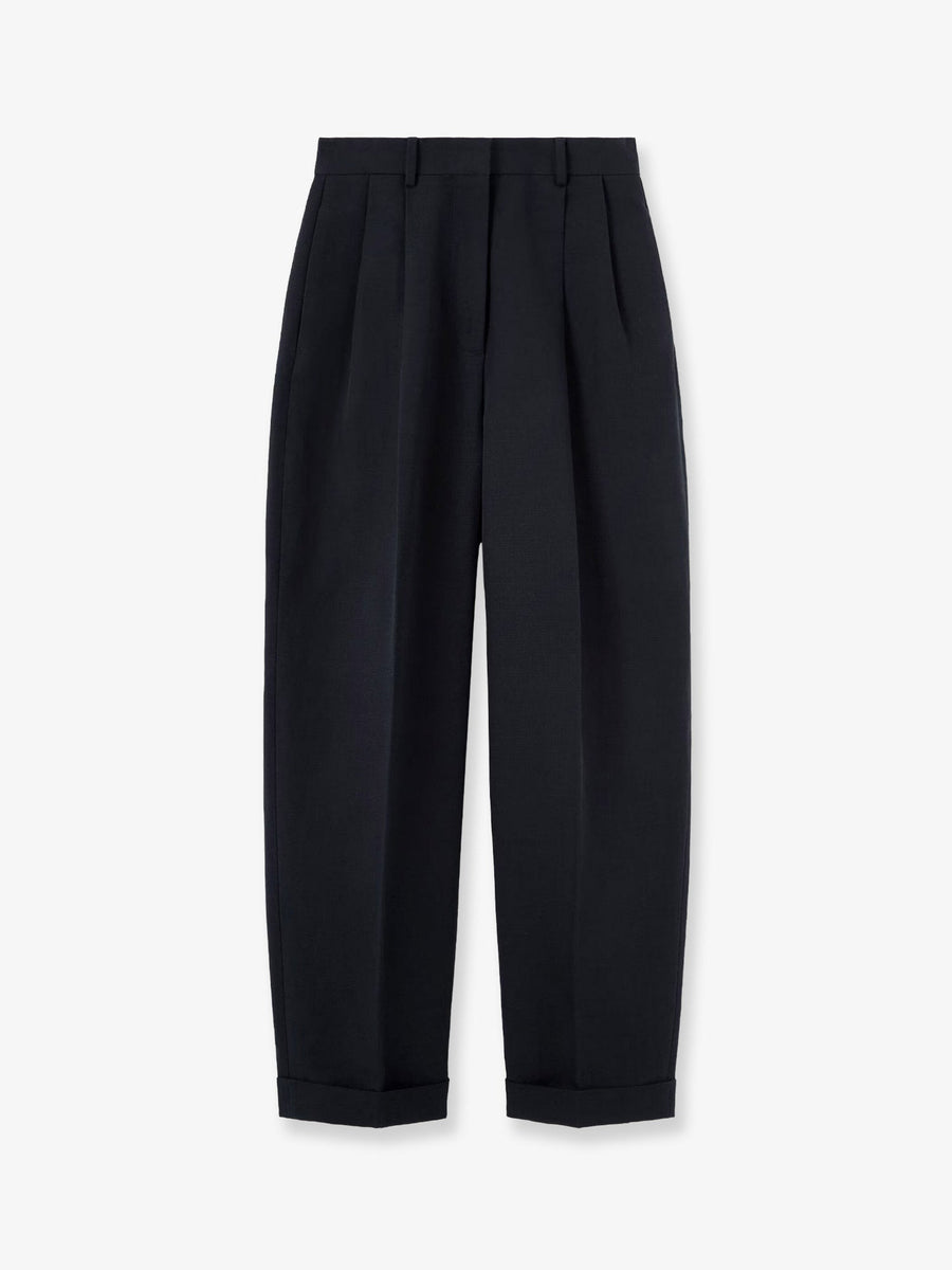 Trousers Cale Blue Linen-Cotton