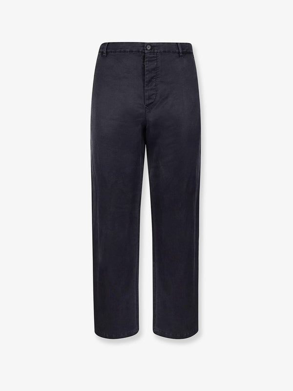Silk Blend Trousers Blue Polyamide
