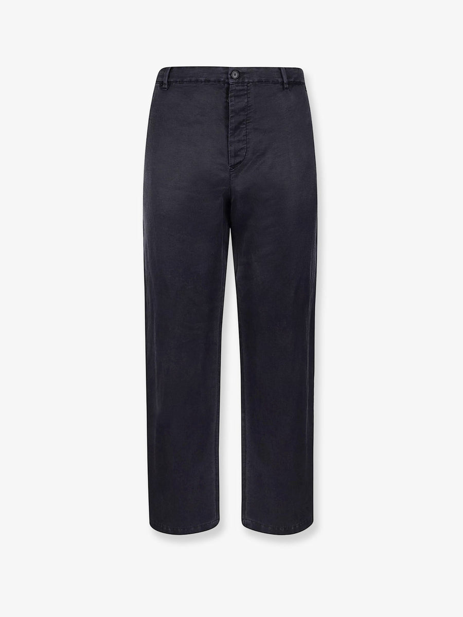 Silk Blend Trousers Blue Polyamide