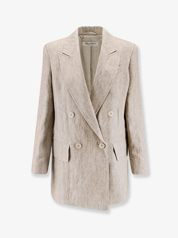 Blazer Mxmolimpia Linen Beige Blazers