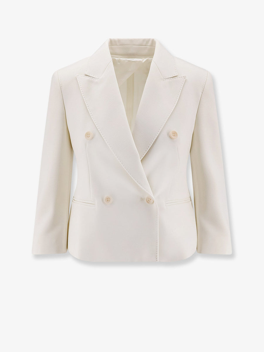 Stretch Virgin Wool Blazer White Blazers