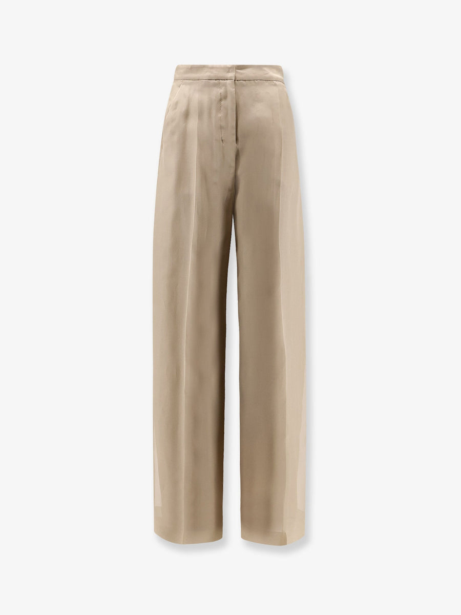 Silk Trousers Beige