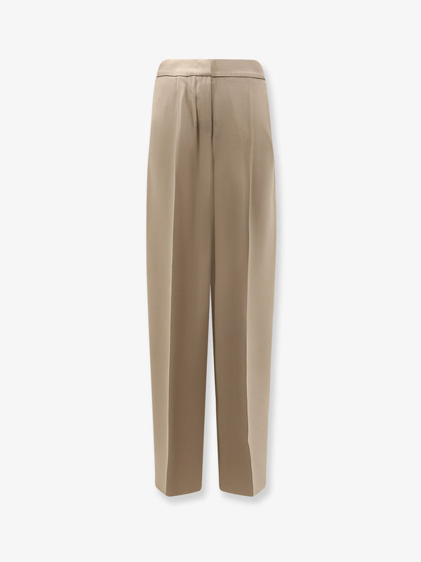 Silk Trousers Beige