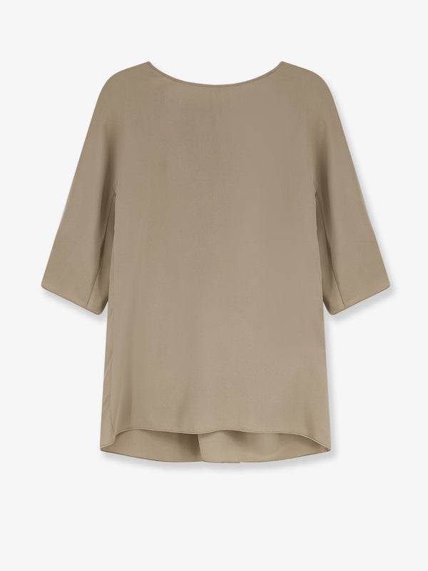 Silk Top Beige T-shirts & Jerseys