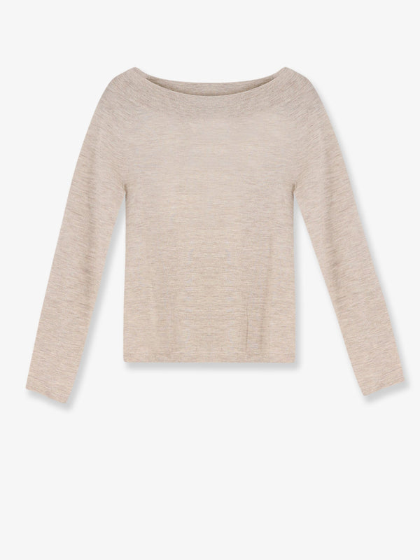 Cashmere Sweater With Removable Band Beige