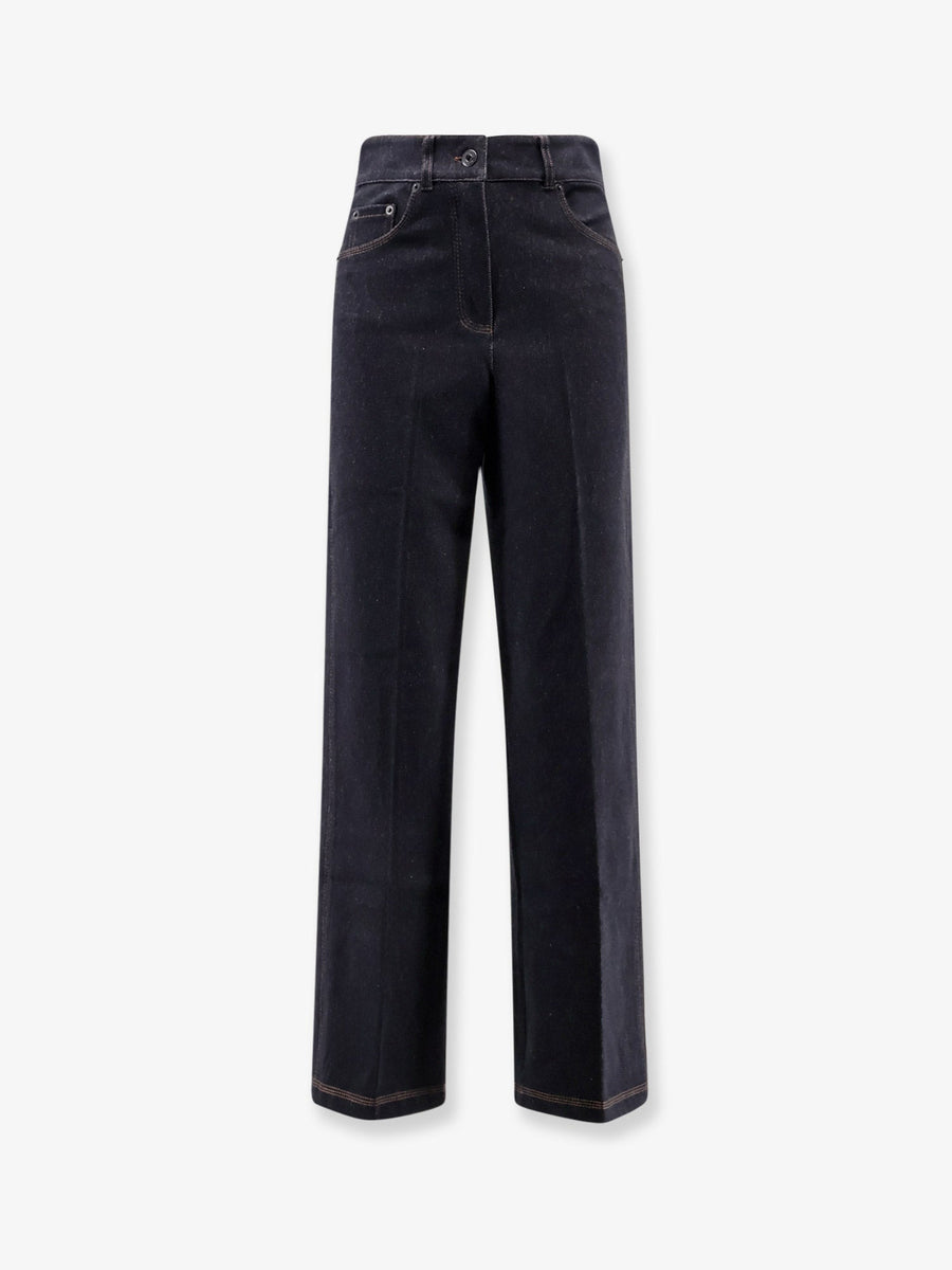 Cotton Blend Trousers Blue