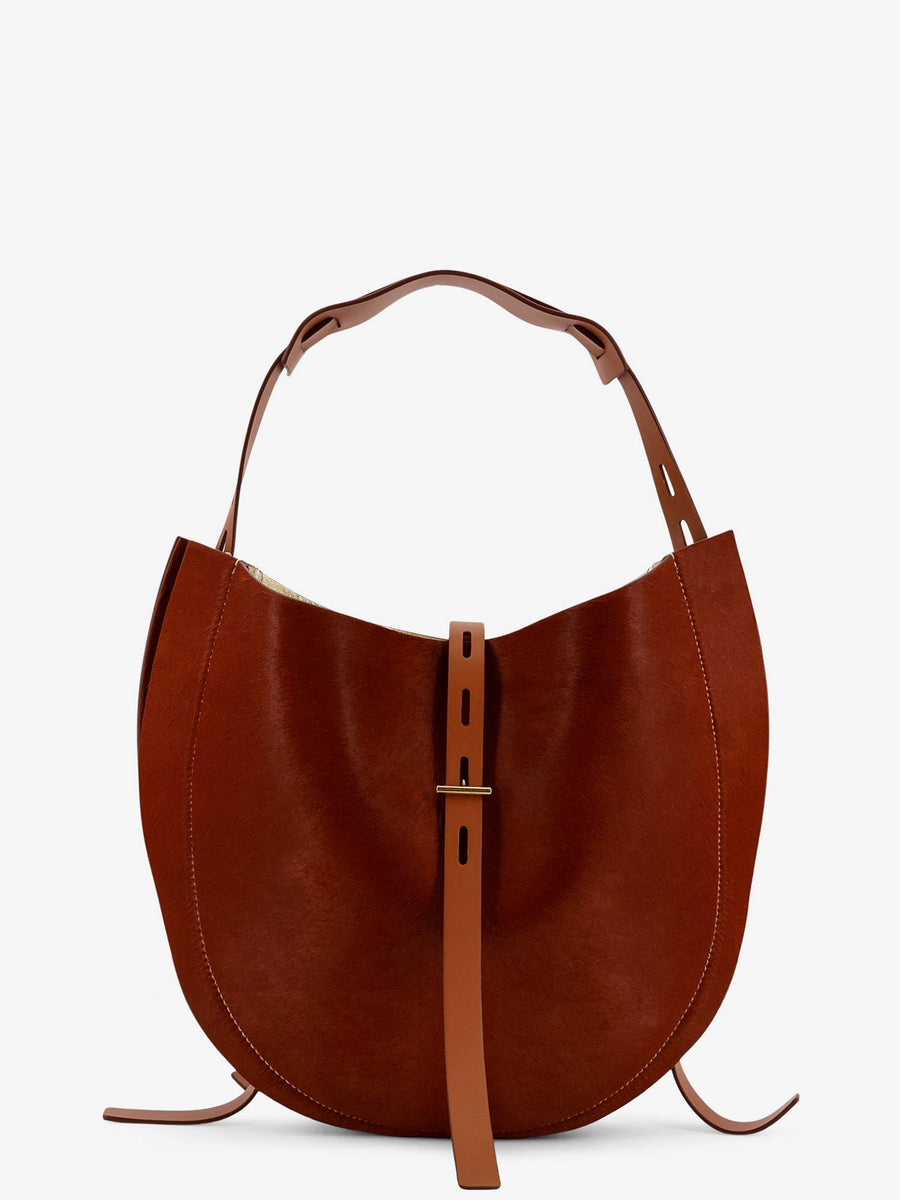 Pony Skin Shoulder Bag Brown Pelle