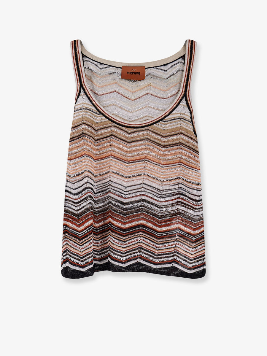 Viscose Tank Top With Chevron Pattern T-shirts & Jerseys